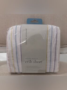 Little Unicorn Organic Cotton Muslin Baby Crib Sheet - Unicorn Stripe NWT